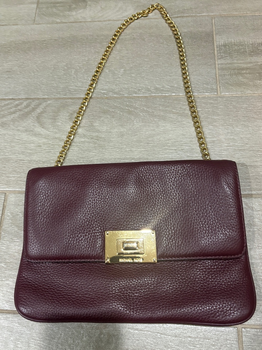 Michael Kors maroon gold bag